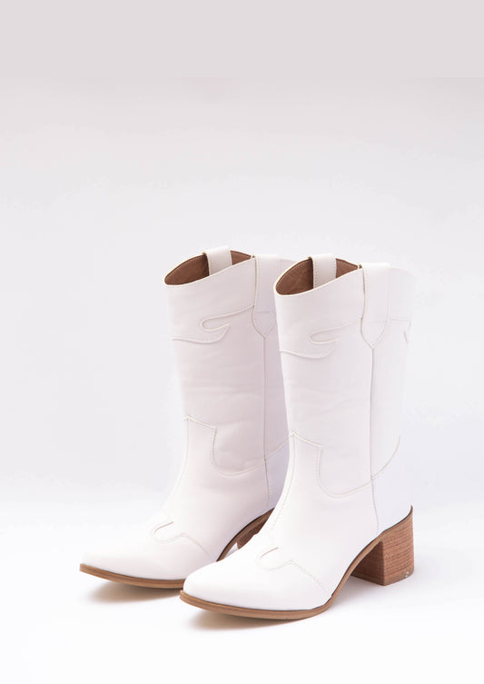 Diana Cowboy Boot White