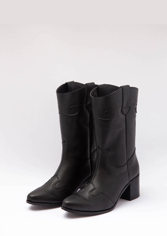 Diana Cowboy Boot Black